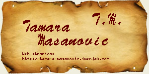 Tamara Mašanović vizit kartica